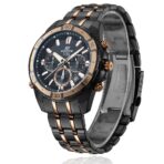Casio Edifice Chronograph Watch for Men Black Dial with Two tone Black and Rose Gold Stainless steel Strap EFR-534BKG-1AV - Image 2