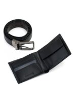 CK Black Leather Wallet-Belt Set For Men - Image 3