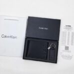CK Black Leather Wallet-keychain Set For Men - Image 3