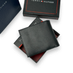 TH Black Leather Bifold Wallet For Men - Image 3