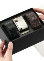 CK Leather Belt Set For Men - Image 3