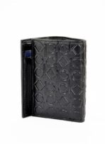 CK Monogram Trifold Black Wallet For Men - Image 3
