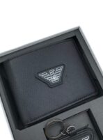 EA Black Wallet-Keychain Set For Men - Image 3