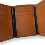 TH Camel Leather Trifold Wallet For Men - Image 3