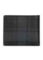 TH Black Checkered Wallet For Men - Image 3