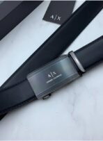 AX Black Leather Belt For Men - Image 3