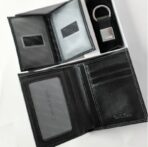 CK Black Leather Wallet-keychain Set For Men - Image 4