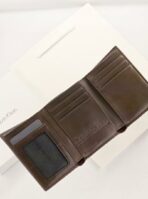 CK Brown Leather Trifold Wallet For Men - Image 4