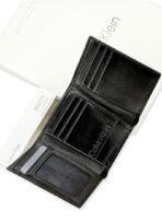 CK Monogram Trifold Black Wallet For Men - Image 4