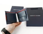 TH Navy Leather Bifold Wallet For Men - Image 4