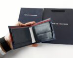 TH Navy Leather Bifold Wallet For Men - Image 5
