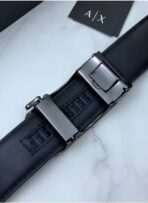 AX Black Leather Belt For Men - Image 5
