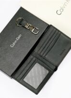 CK Black Leather Wallet-keychain Set For Men - Image 6