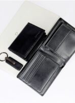 CK Black Leather Wallet-Keychain-Card Holder Set For Men - Image 6