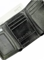 CK Monogram Trifold Black Wallet For Men - Image 6