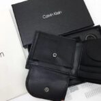 CK Black Leather Wallet-keychain Set For Men - Image 8