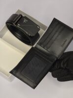 CK Black Leather Wallet-Belt Set For Men - Image 9