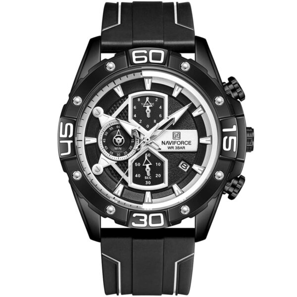 Naviforce Watch For Men NF8018T-B-B-W