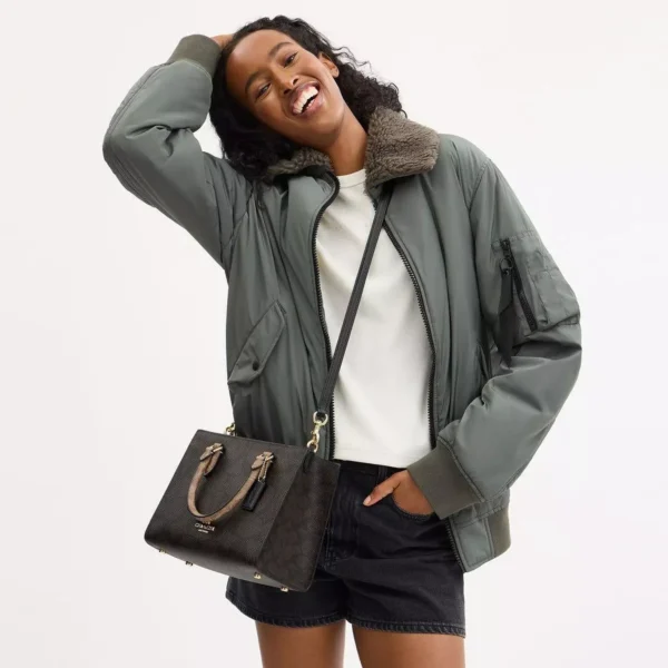 Coach Maggie Small Tote Bag in Blocked Signature Canvas