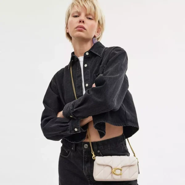 Coach Quilted Pillow Leather Tabby Wristlet with Chain 20