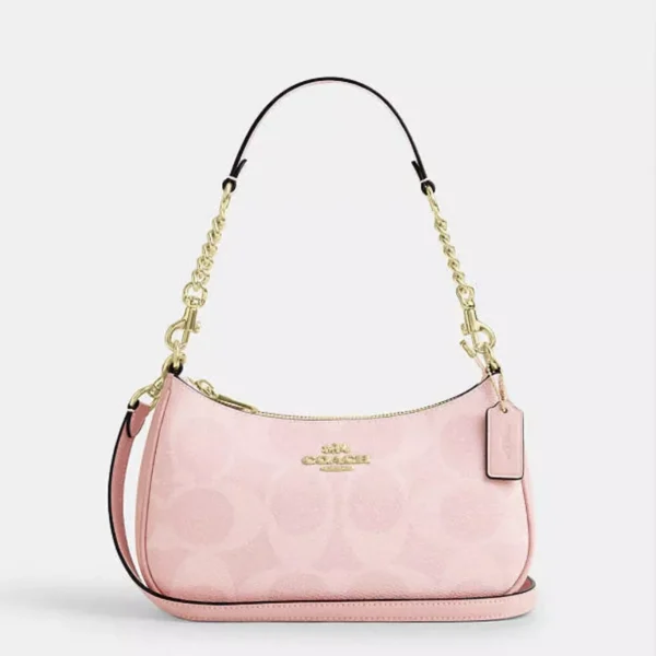 Coach Teri Shoulder Bag In Signature Canvas in pink