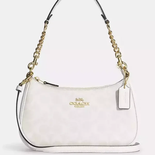 Coach Teri Shoulder Bag In Signature Canvas in white