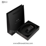 Armani Exchange Men’s Black Leather Automatic Ratchet Belt - Image 3