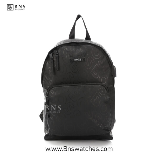 Hugo Boss Monogram Nylon Backpack with Integrated USB & Audio Port