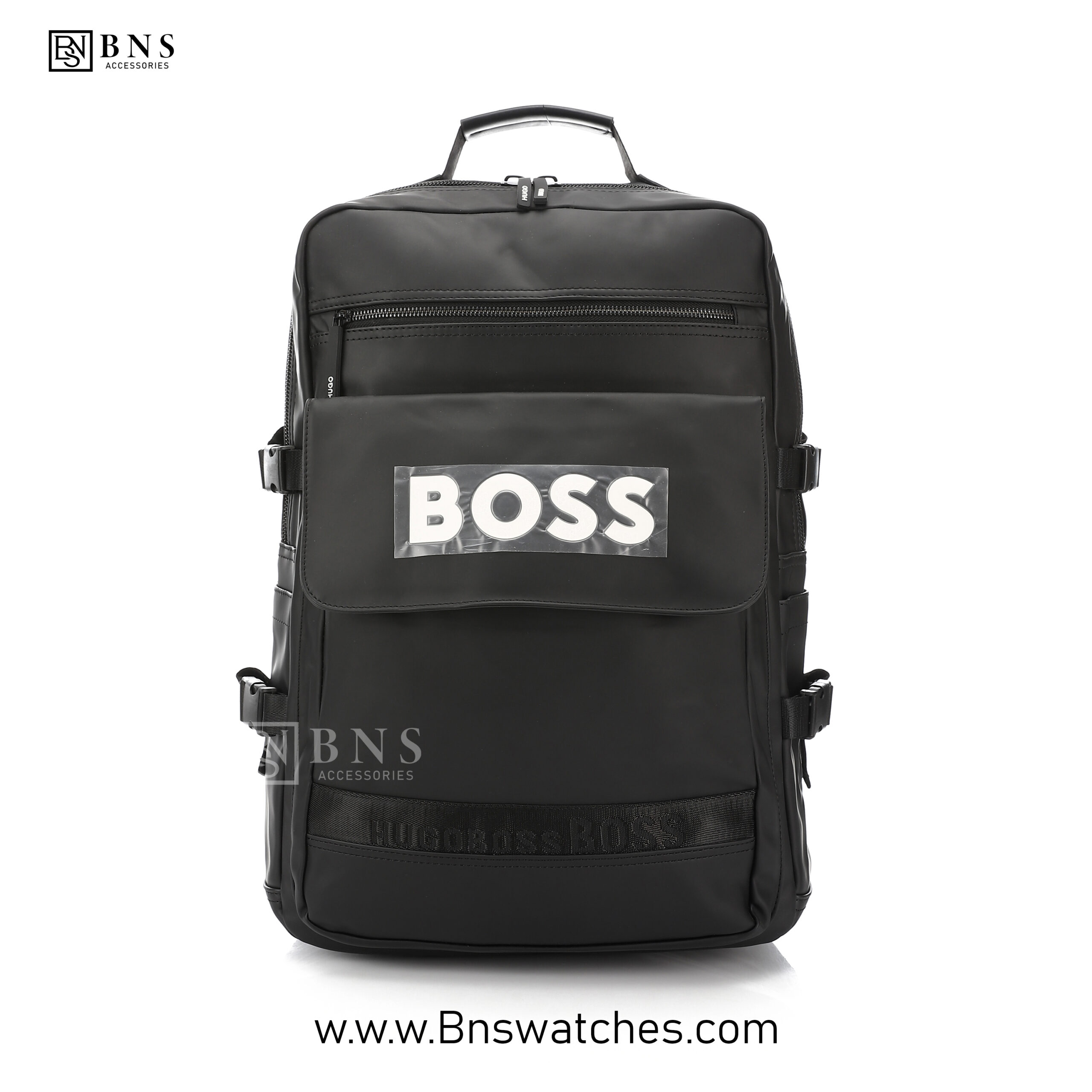 baag 4_1 BOSS Hugo Boss Matte Black Executive Laptop Backpack - Image 1
