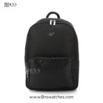 Emporio Armani Eagle Logo Textured Front Backpack – Black