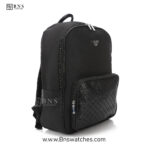 Emporio Armani Eagle Logo Textured Front Backpack – Black - Image 2
