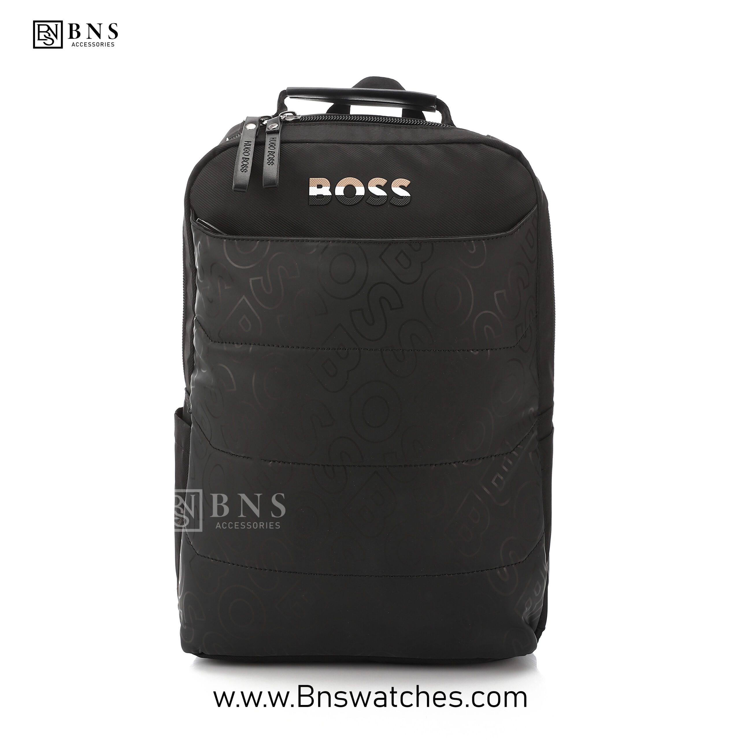 baag 8_1 BOSS Black Monogram Pattern Laptop Backpack - Image 1