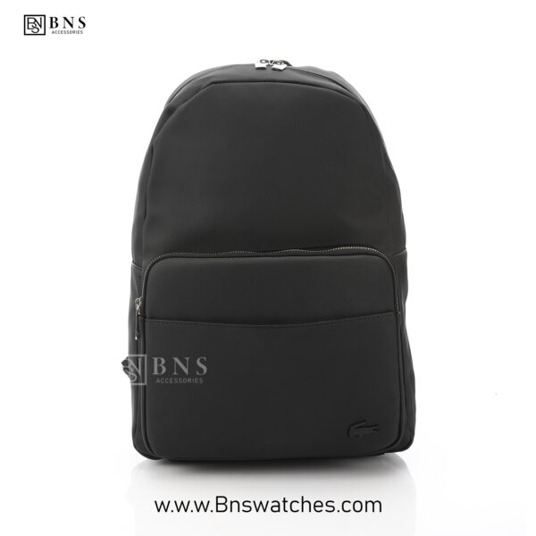 Lacoste Minimalist Black Technical Fabric Backpack