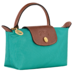 Le Pliage Original Pouch with handle Turquoise - Image 4