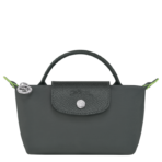 Le Pliage Green Pouch with handle Graphite - Image 2