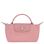 Le Pliage Green Pouch with handle Petal Pink1 - Image 2