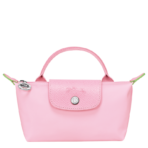 Le Pliage Green Pouch with handle Pink