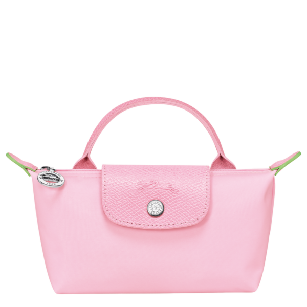 Le Pliage Green Pouch with handle Pink