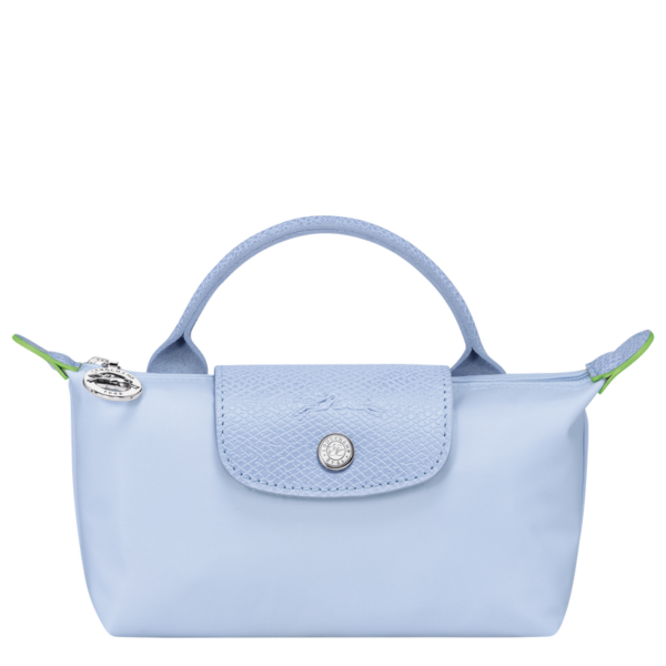 Le Pliage Green Pouch with handle Sky Blue