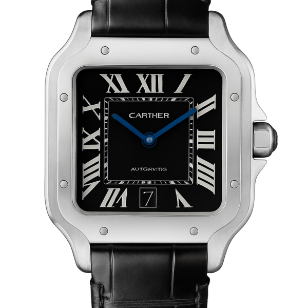 Cartier Santos leather Super Clone Swiss Machine 39.8mm