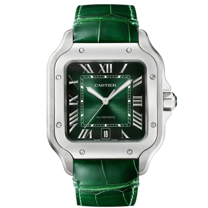 EA4E7A90-85C2-4D5B-B3C6-7921EBC6A3F9 Cartier Santos leather Super Clone Swiss Machine (41.9mm x35.1mm) - Image 1