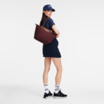 Le Pliage Original M Tote bag Burgundy - Image 3