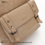 Sunsilk Embossed Monogram Faux Leather Backpack – Beige - Image 4