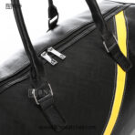 Fendi FF Monogram Travel Duffel Bag with Yellow Diagonal Stripe – Black - Image 10