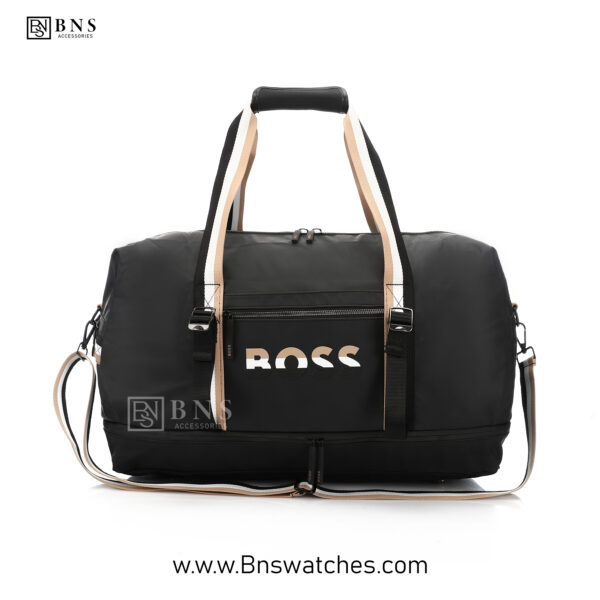 BOSS Signature Sport Duffle Bag - Black & Beige