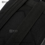 Fendi Black Pebbled Leather Backpack with Diagonal Yellow Stripe - Image 7