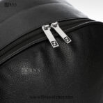 Fendi Black Pebbled Leather Backpack with Diagonal Yellow Stripe - Image 12