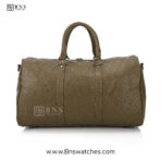 SUNSILK Premium Embossed Monogram Travel Duffle Bag – Olive Green - Image 8