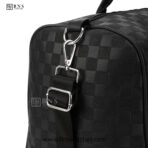 Louis Vuitton Damier Infini Keepall Bandoulière - Matte Black Luxury Duffle Bag - Image 13