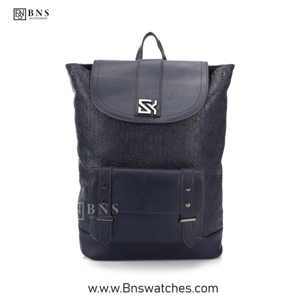 Sunsilk Embossed Monogram Casual Backpack - Navy Blue